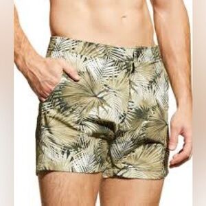 Onia Men's Size 32 Calder 5” Inseam Green Palm Print Swim Shorts
